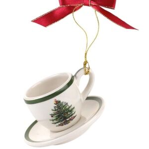 Spode- Christmas Tree Miniature Cup and Saucer Ornament